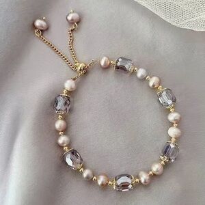 Pearl Simulant Adjustable Bolo Bracelet